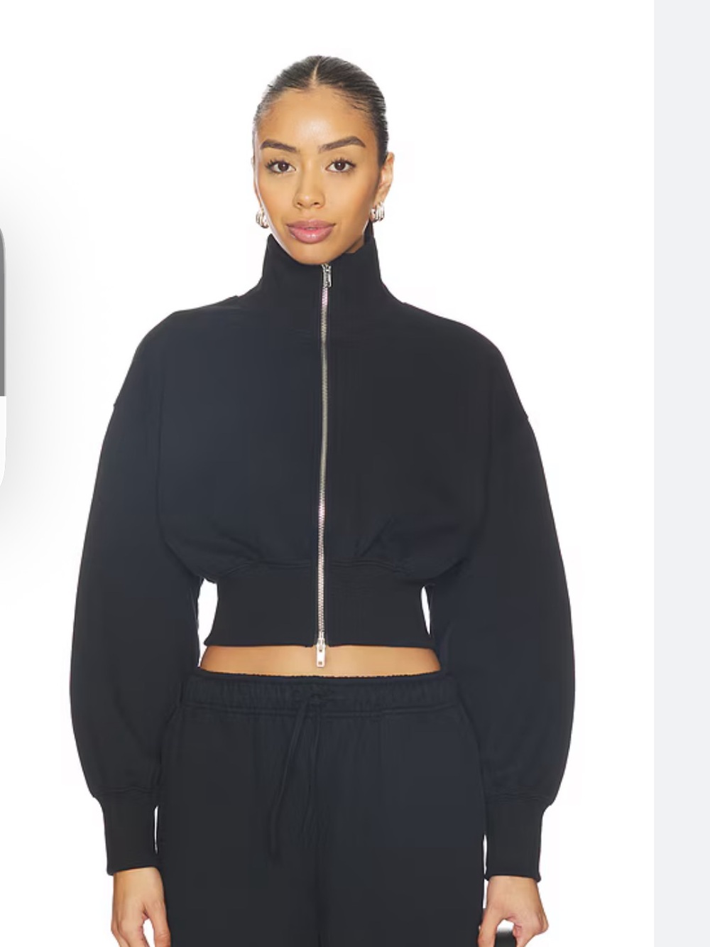 Superdown Branka Cropped Zip Up Jacket Size Small